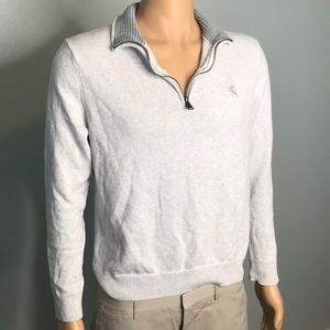 Express Grey / White Half Zip Sweater Size M